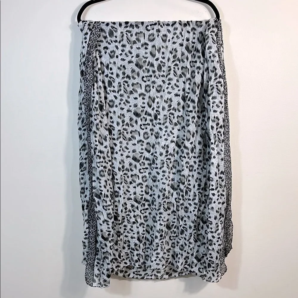 Leopard Animal Print Lightweight Scarf 70s 90s Mob Wife Boho Women 40in x 70in